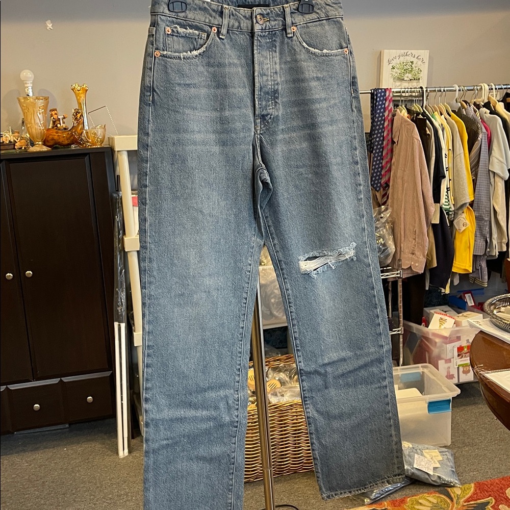 3x1 Sabina Mid Rise Straight Relaxed Fit Jeans Size 27 NWT Light Wash Denim